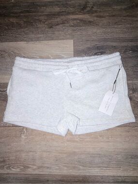Kids Light Gray Drawstring Knit Shorts